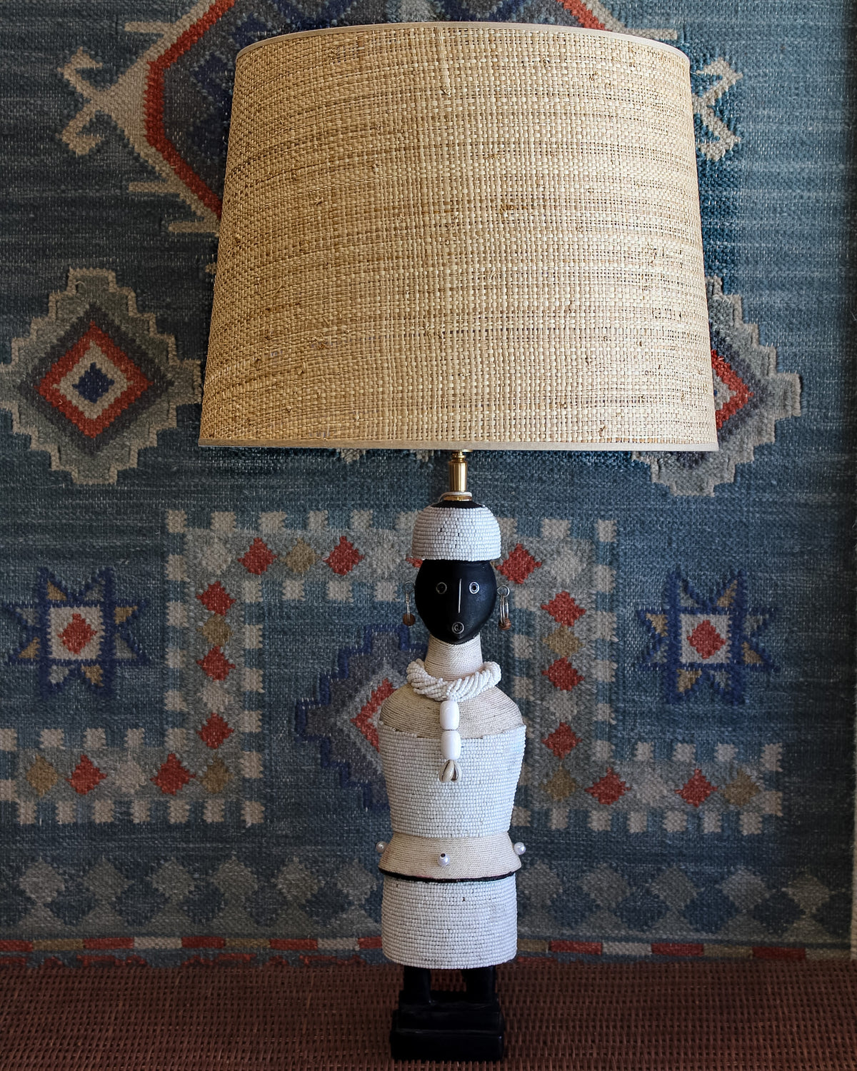 Zola Beaded Doll Lamp Base - White
