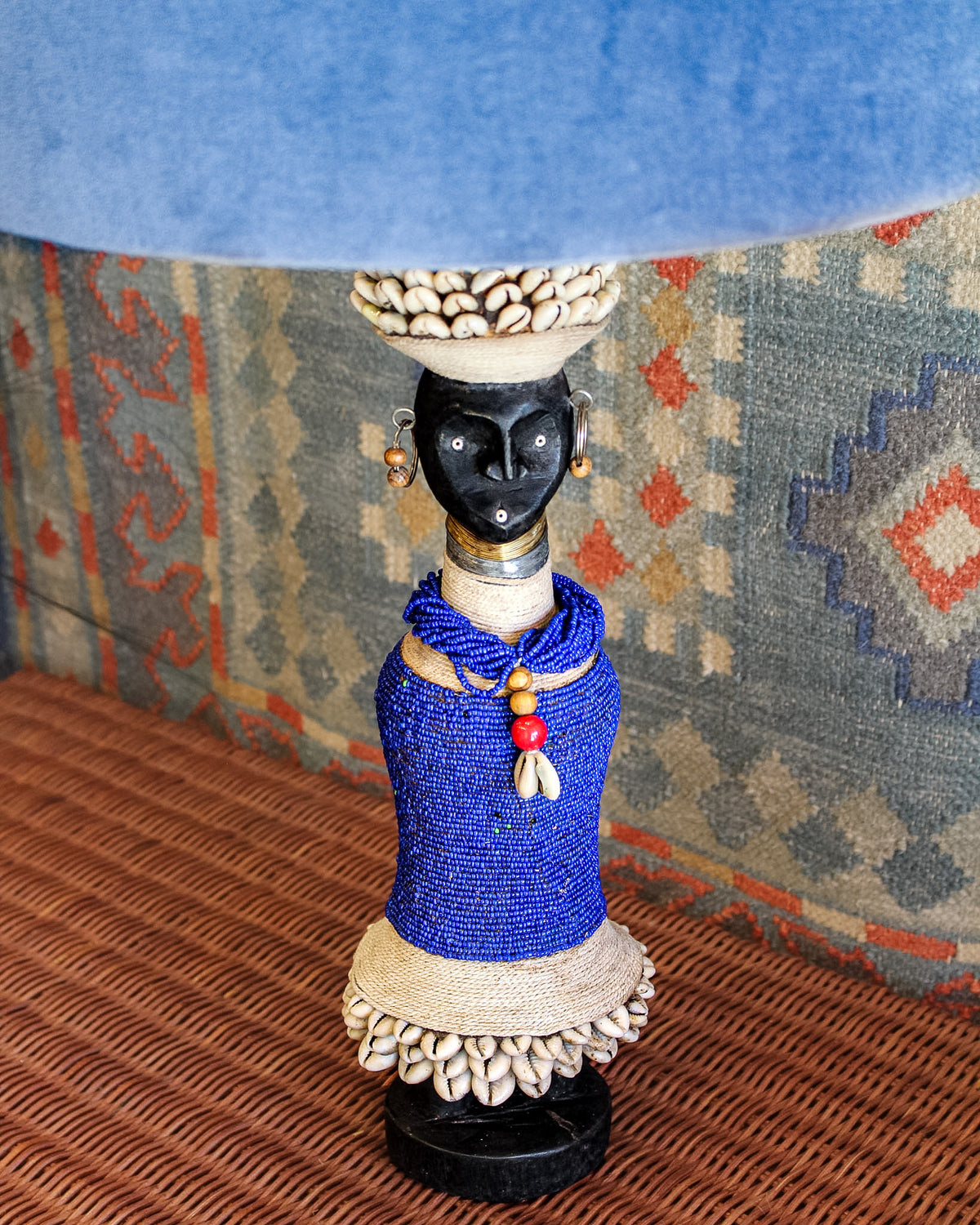 Zola Beaded Doll Lamp Base - Sapphire