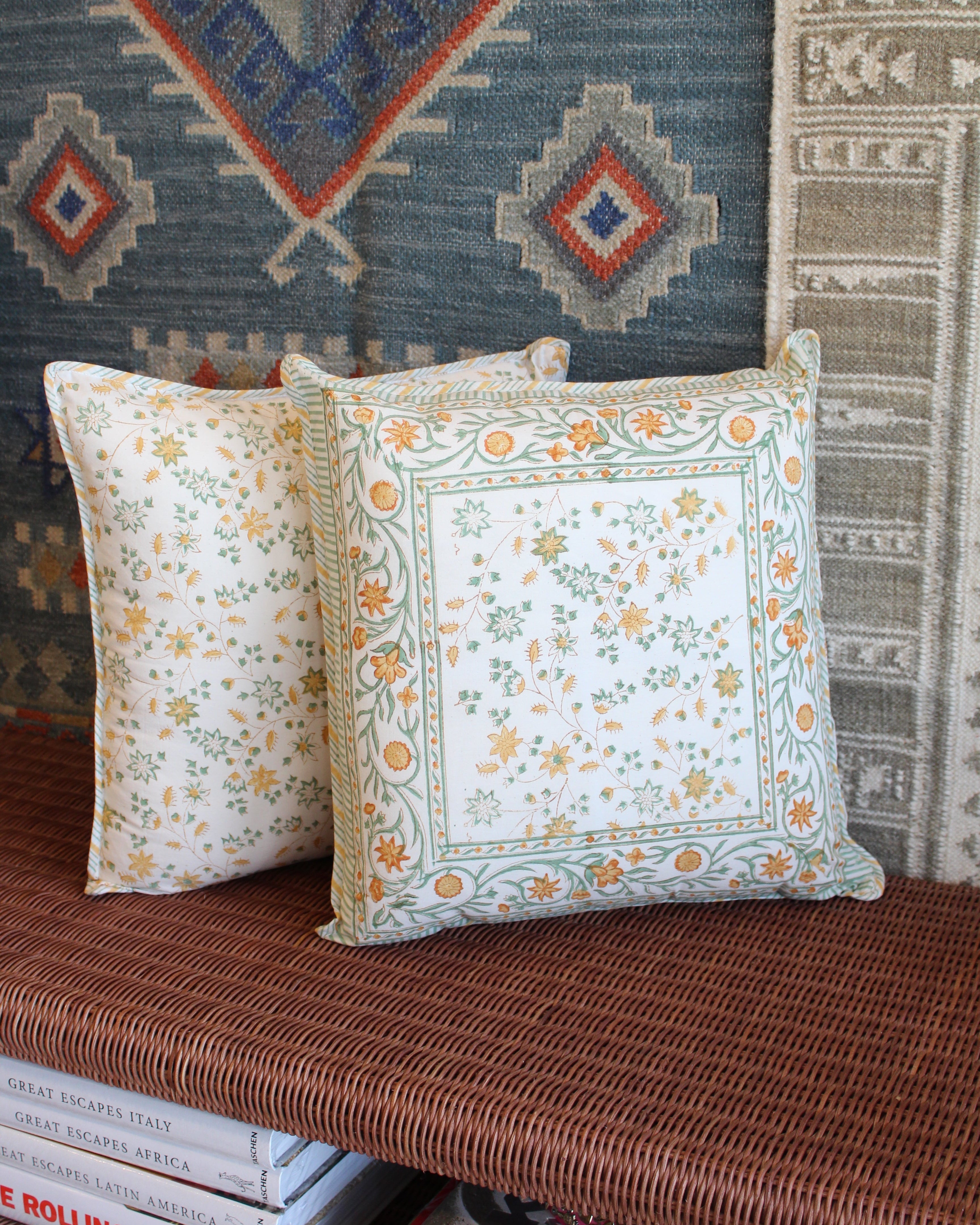 Blockprint Cushion Covers - Marigold Garden