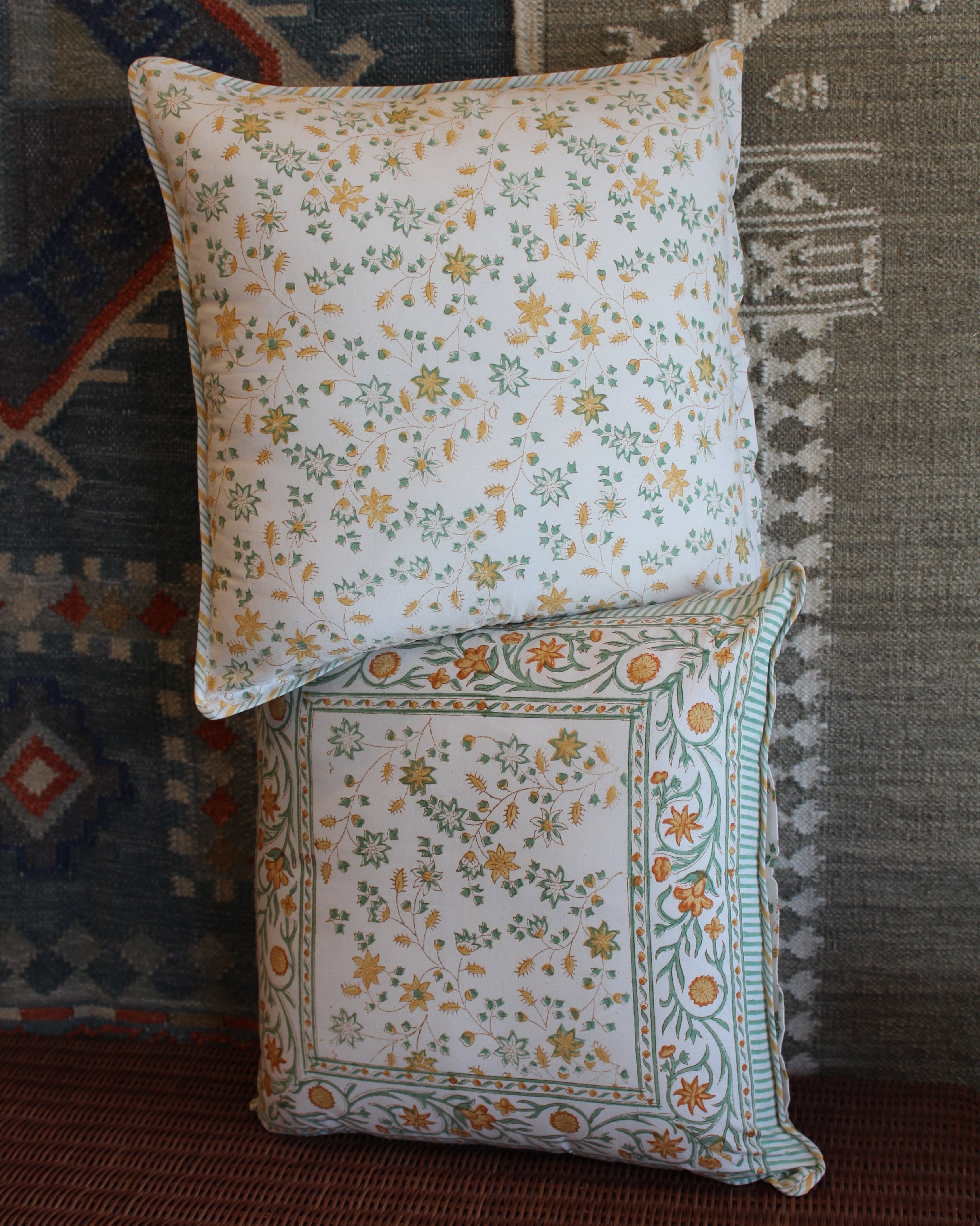Blockprint Cushion Covers - Marigold Garden