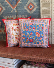 Load image into Gallery viewer, Blockprint Cushion Cover Set - Everbloom Crimson
