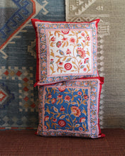 Load image into Gallery viewer, Blockprint Cushion Cover Set - Everbloom Crimson
