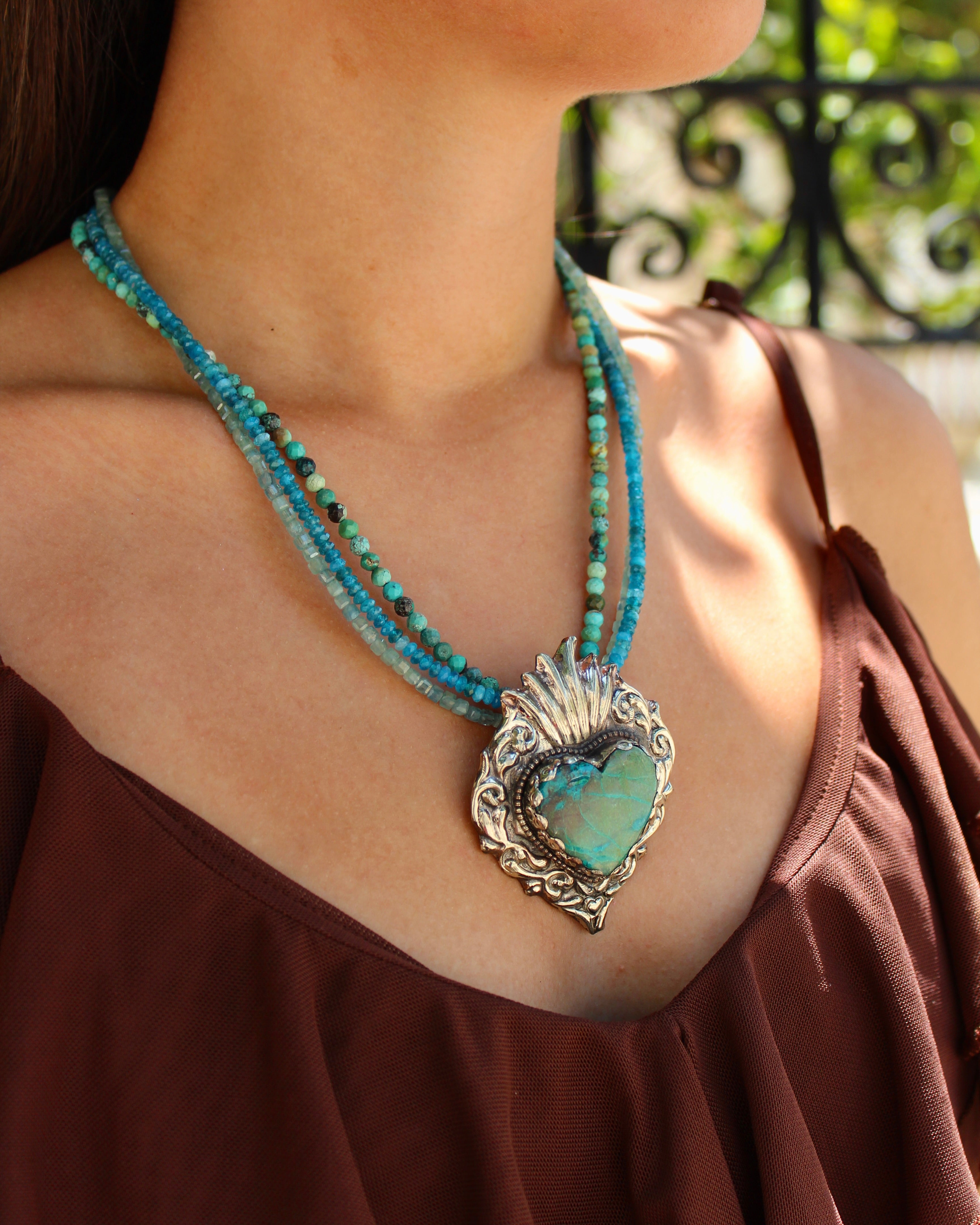 Chrysocolla Heart