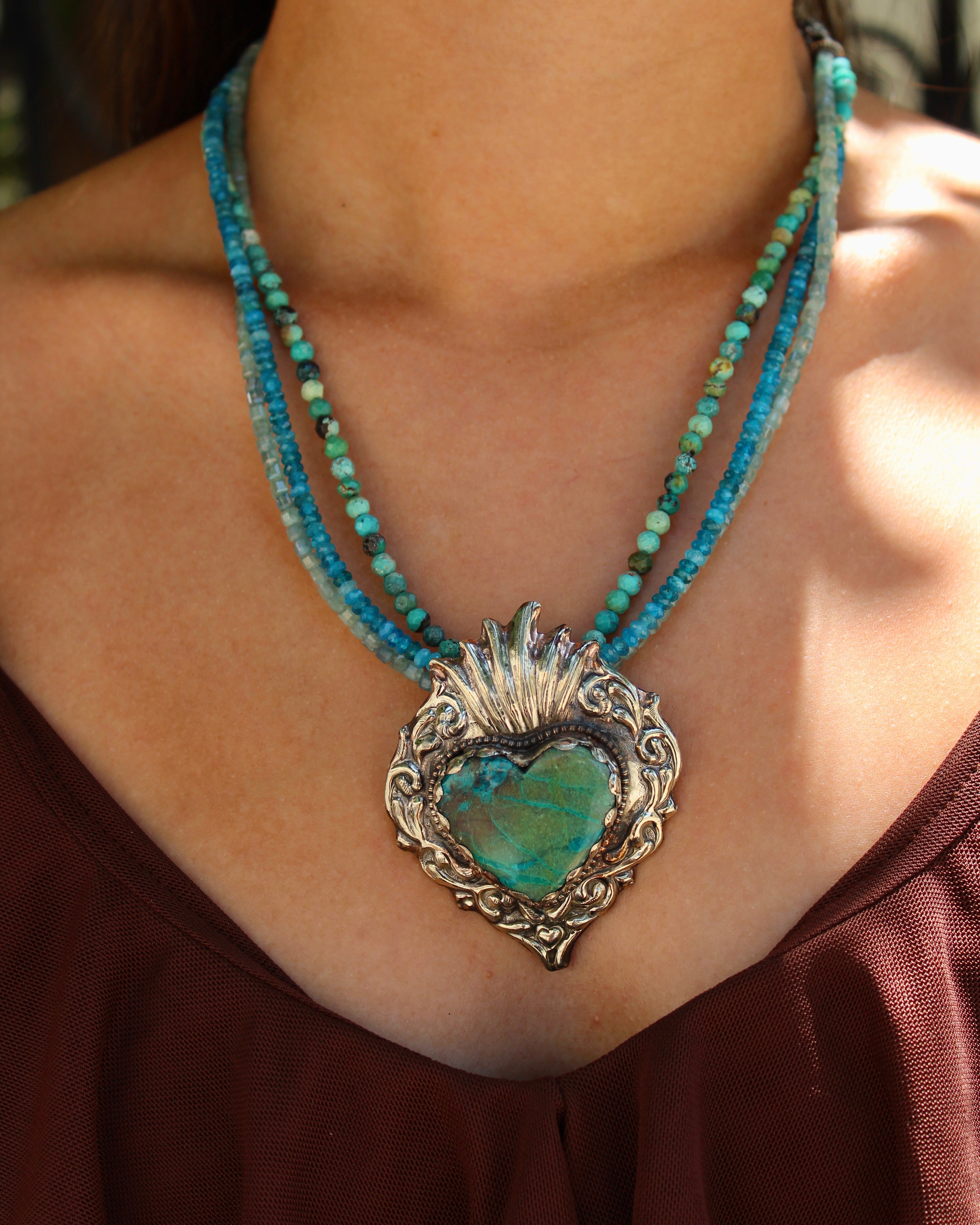 Chrysocolla Heart
