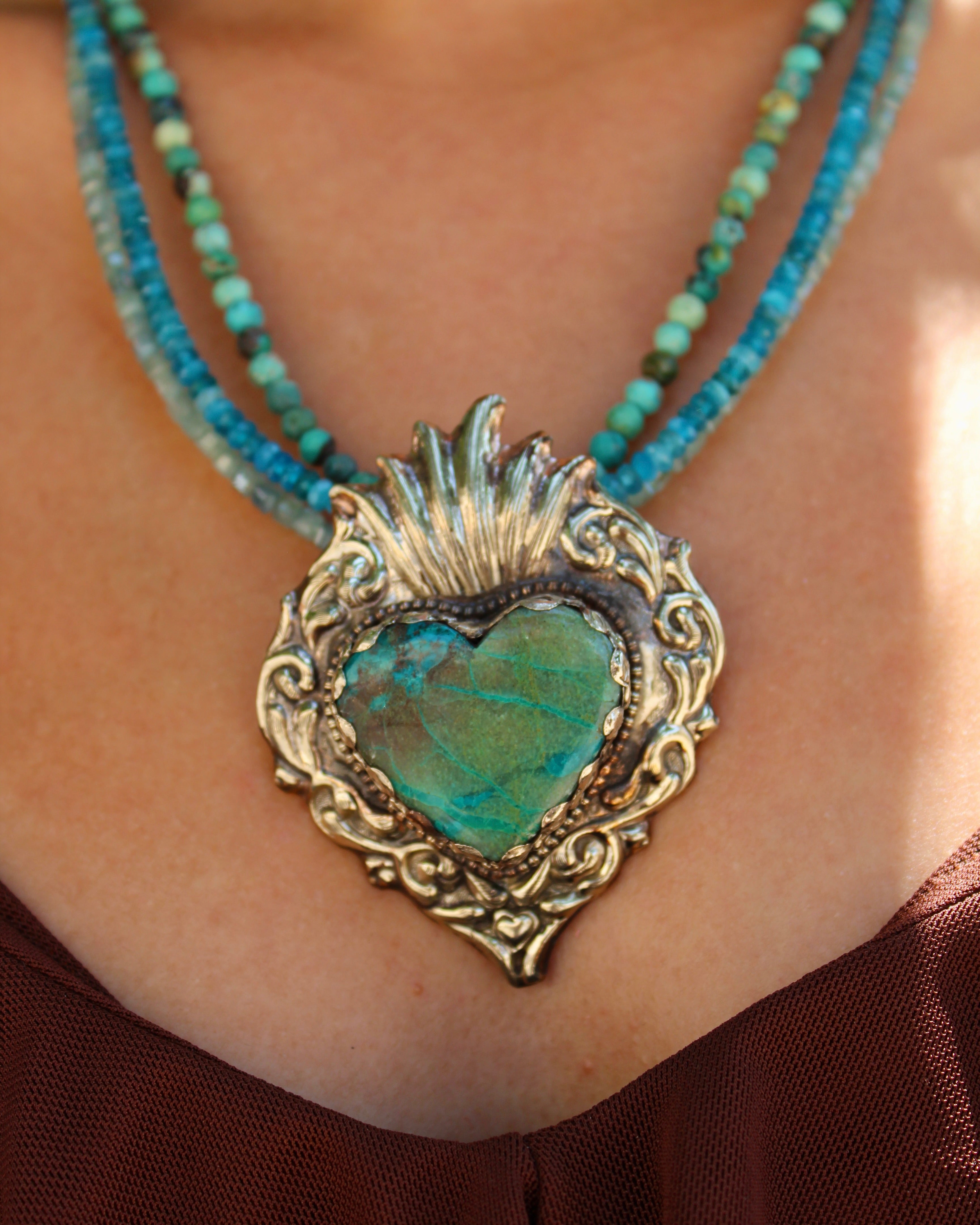 Chrysocolla Heart