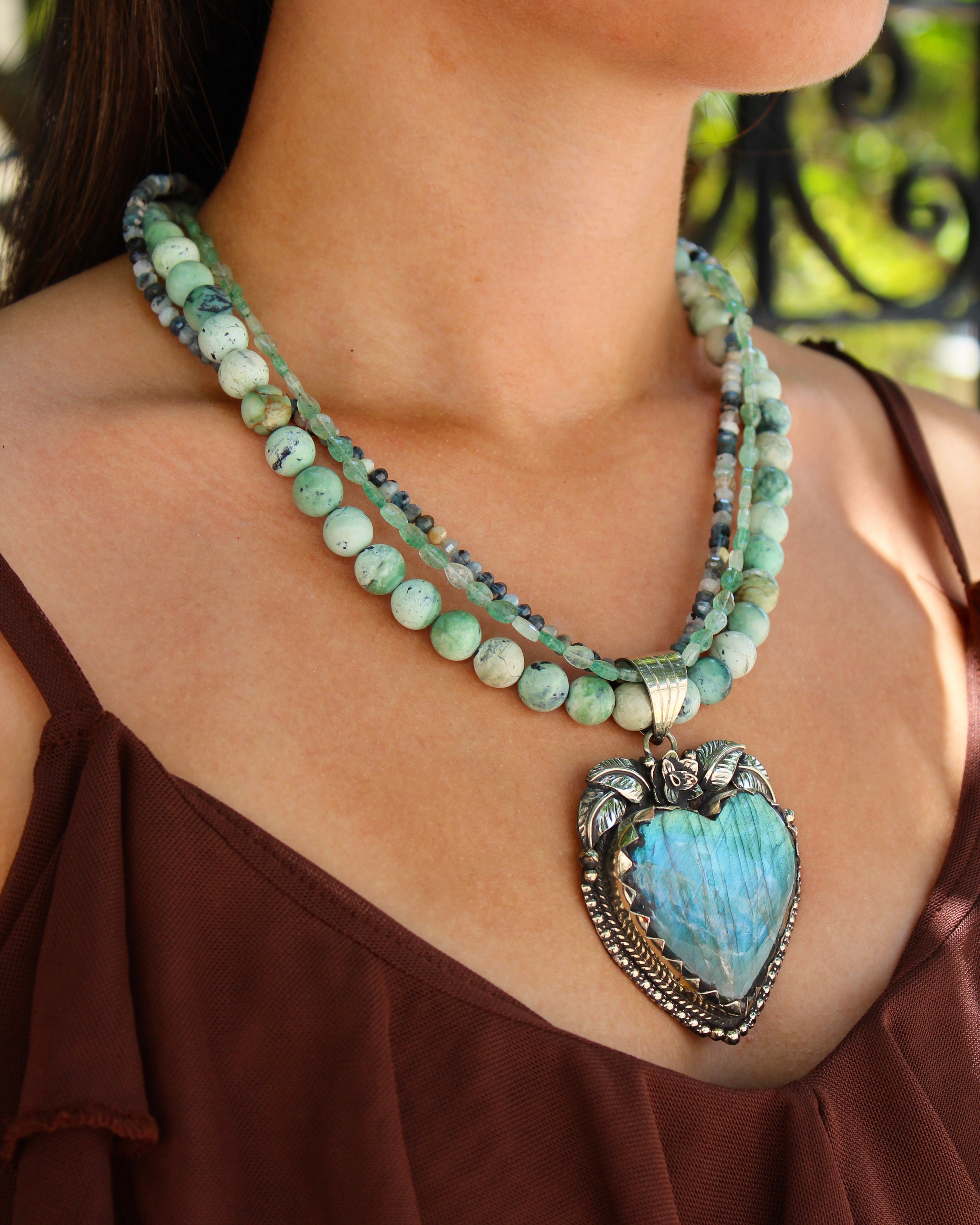 Labradorite Heart