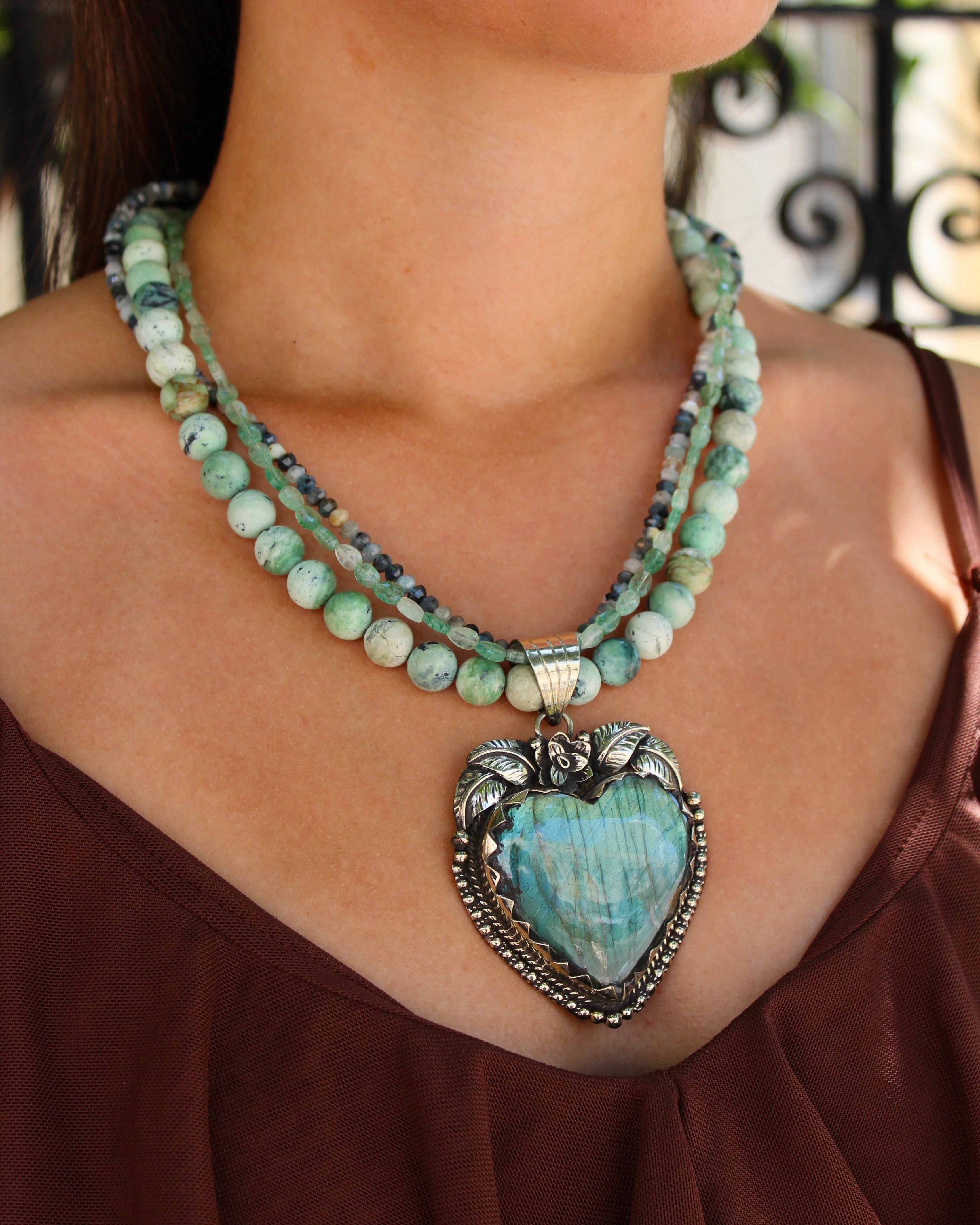 Labradorite Heart