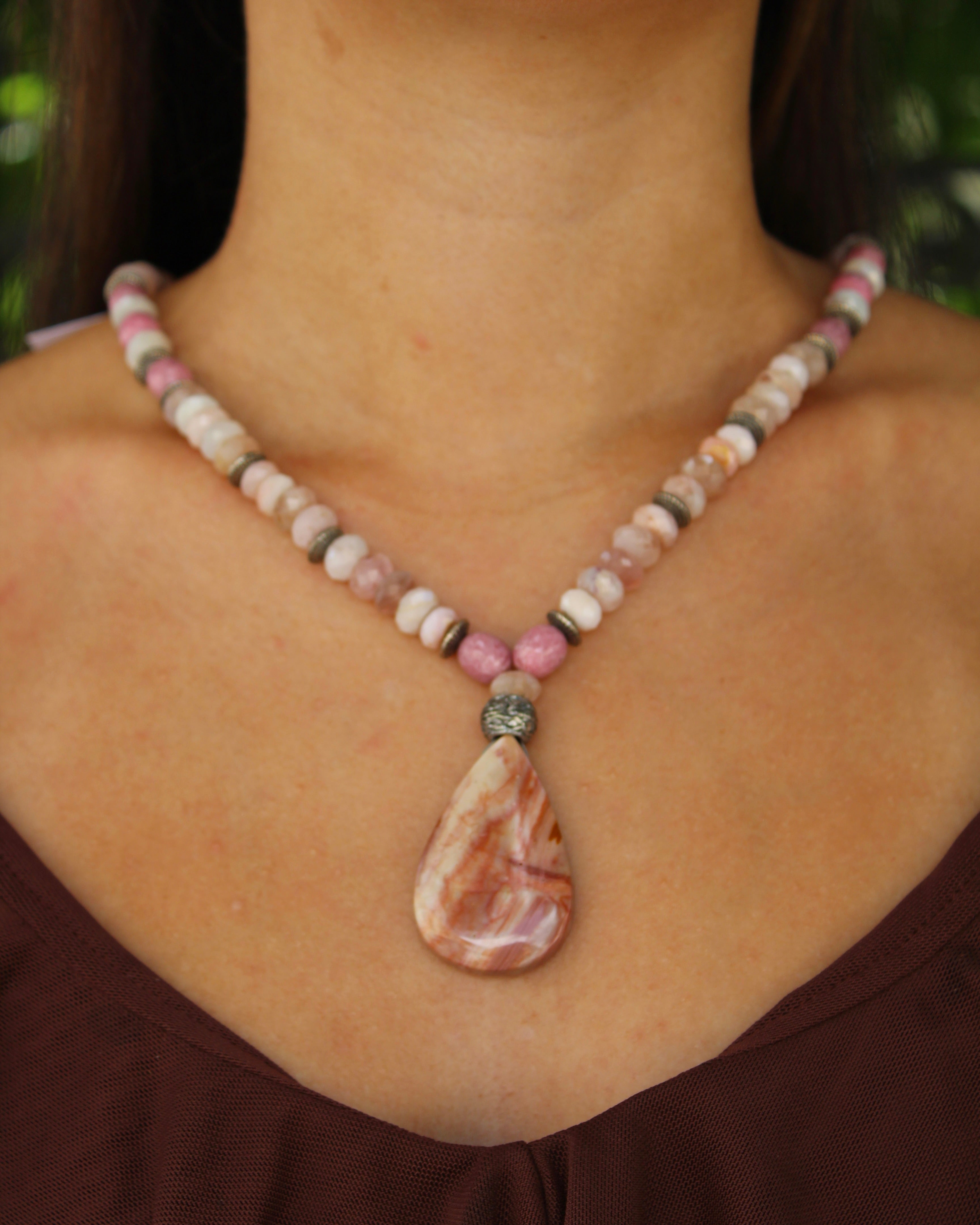 Pink Rhodonite Pendant