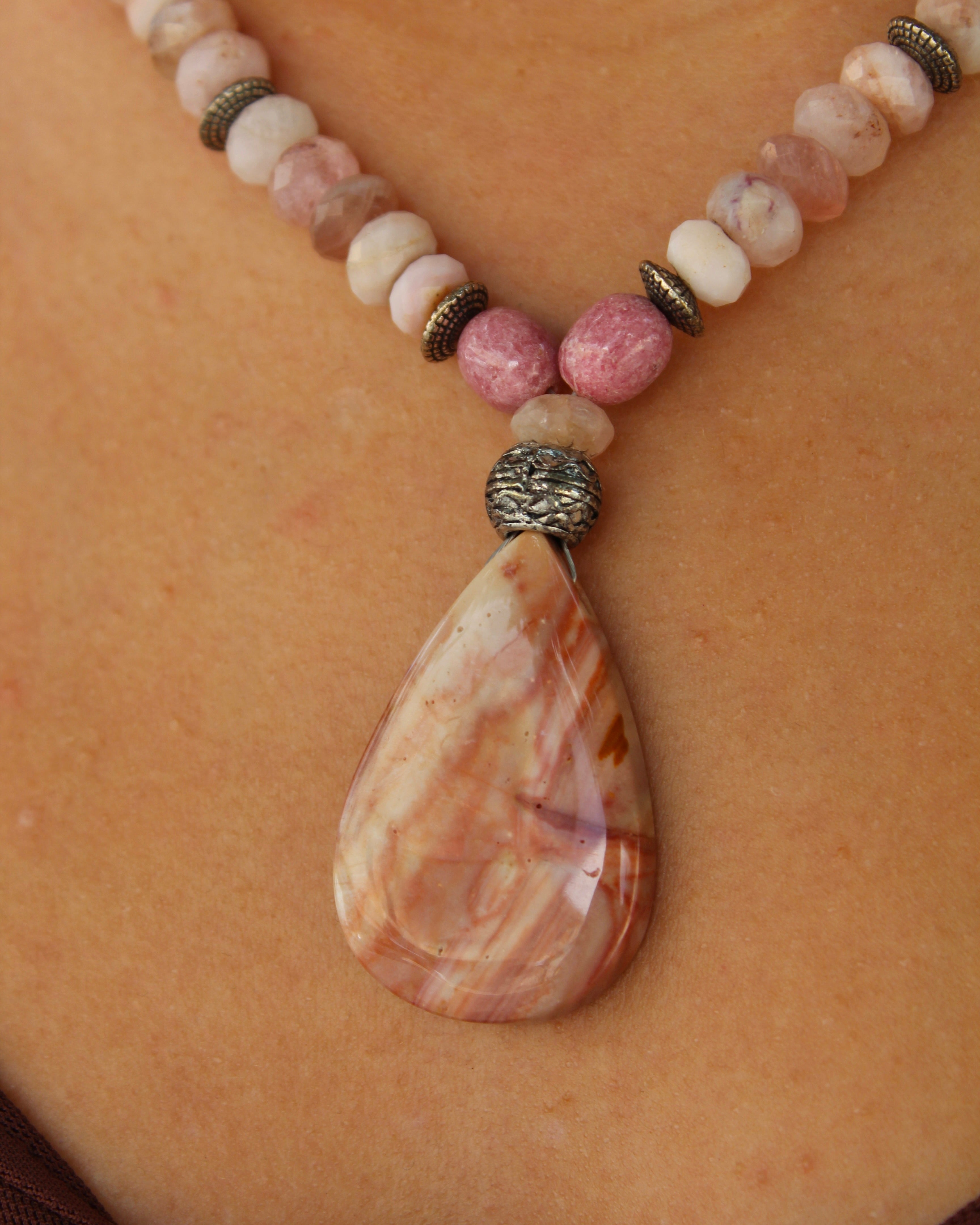 Pink Rhodonite Pendant