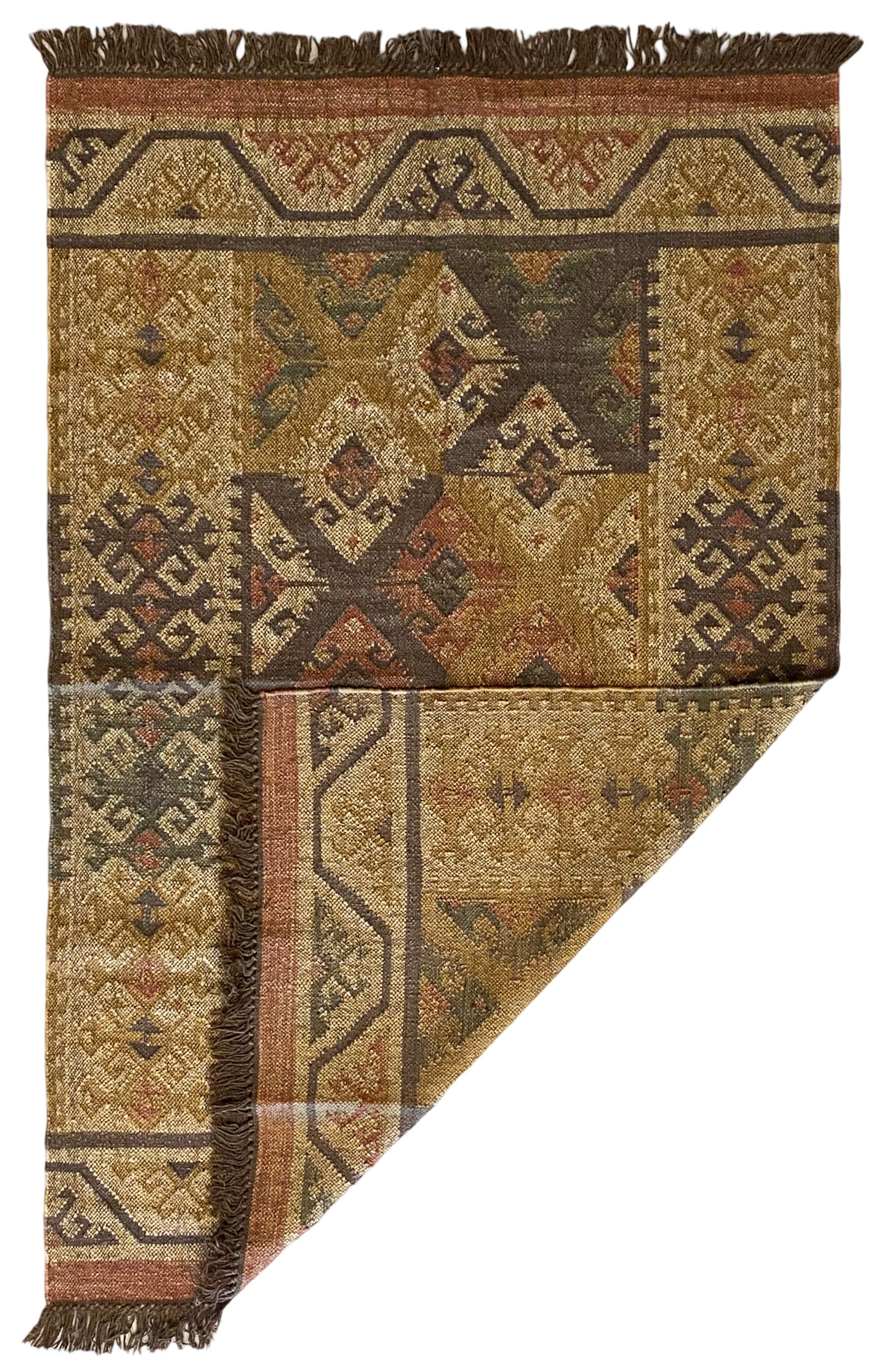 Golden Thar Rug - Multicoloured / Jute 120 x 180cm