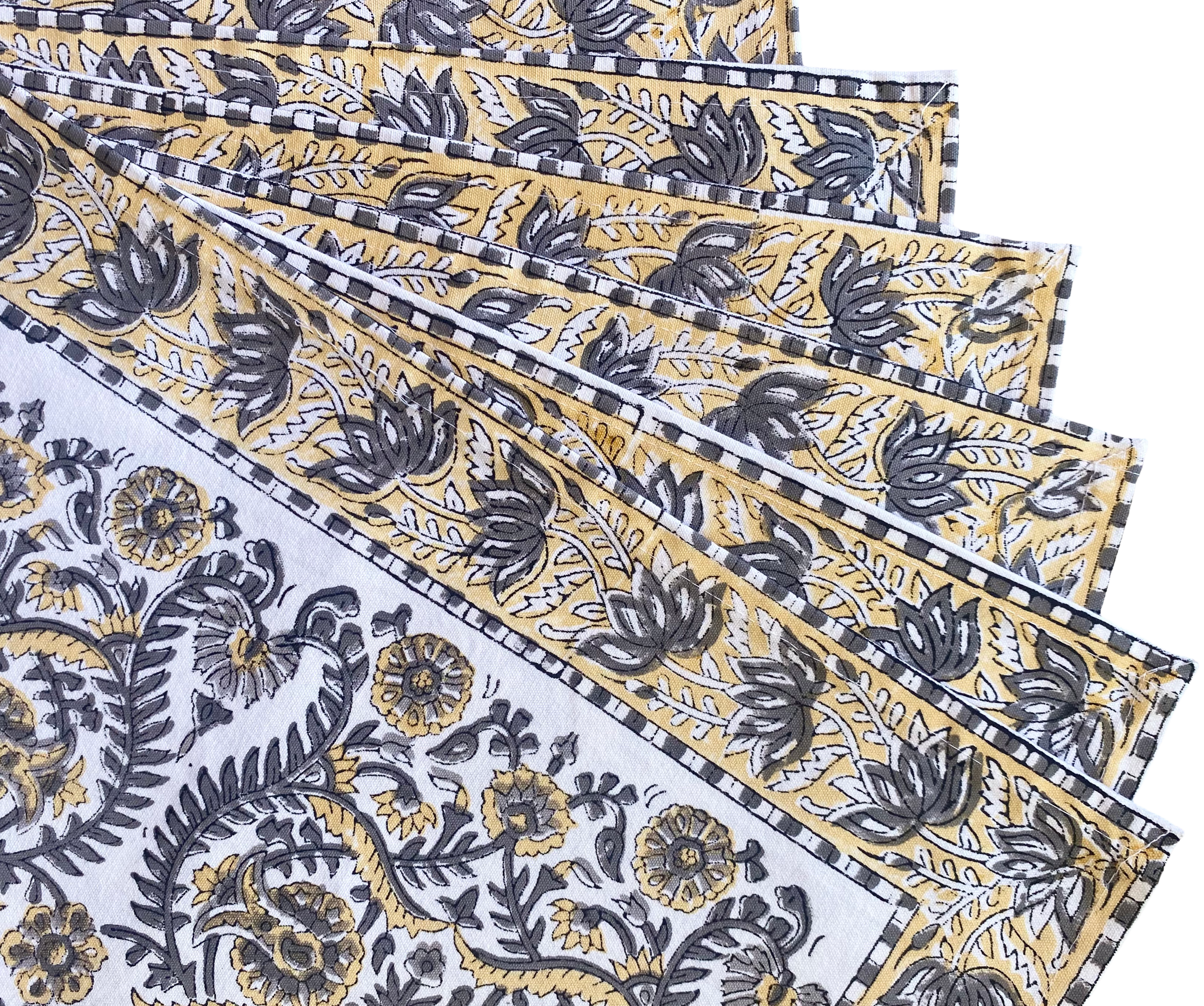 Yellow Blockprint placemats - Set of 6