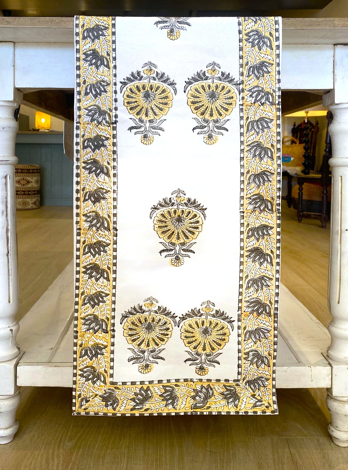 Yellow Blockprint Runner