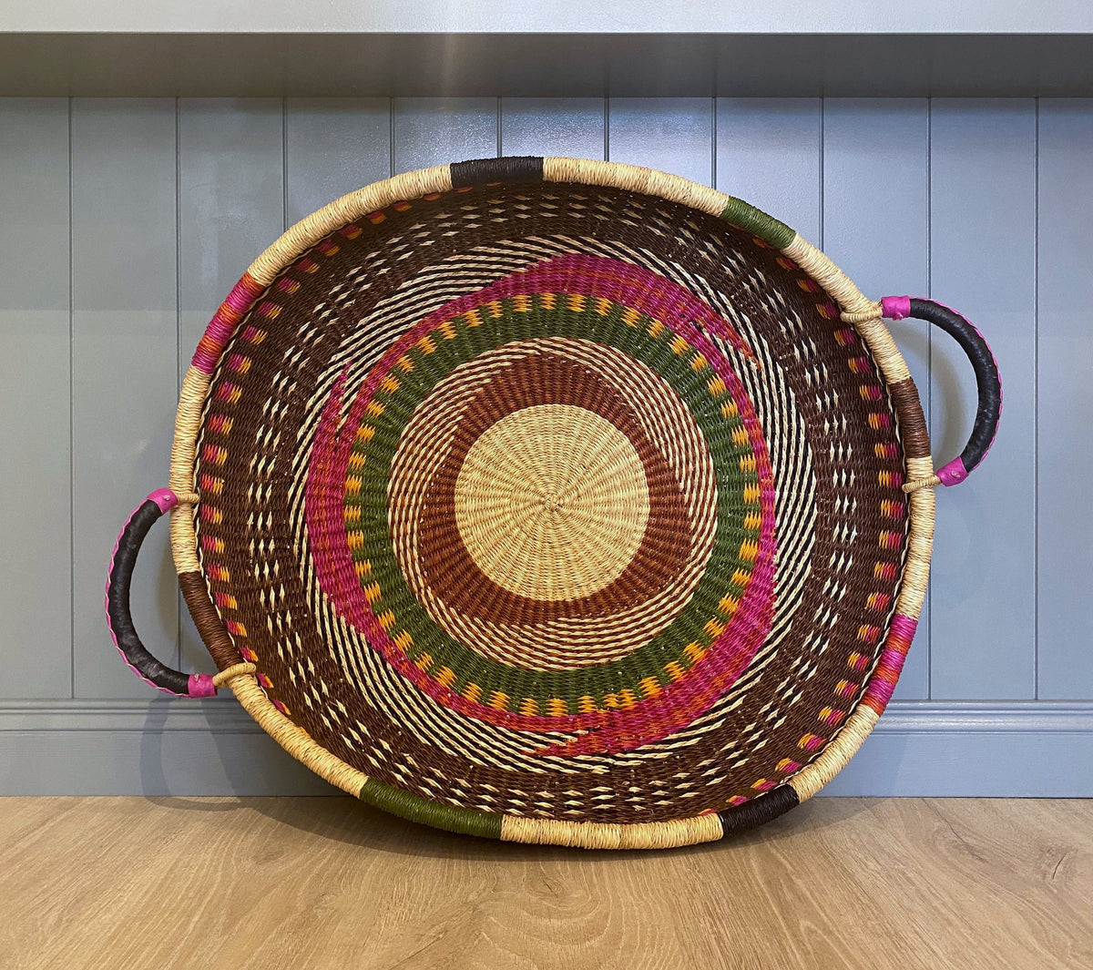 Basket Tray - Pink/Green
