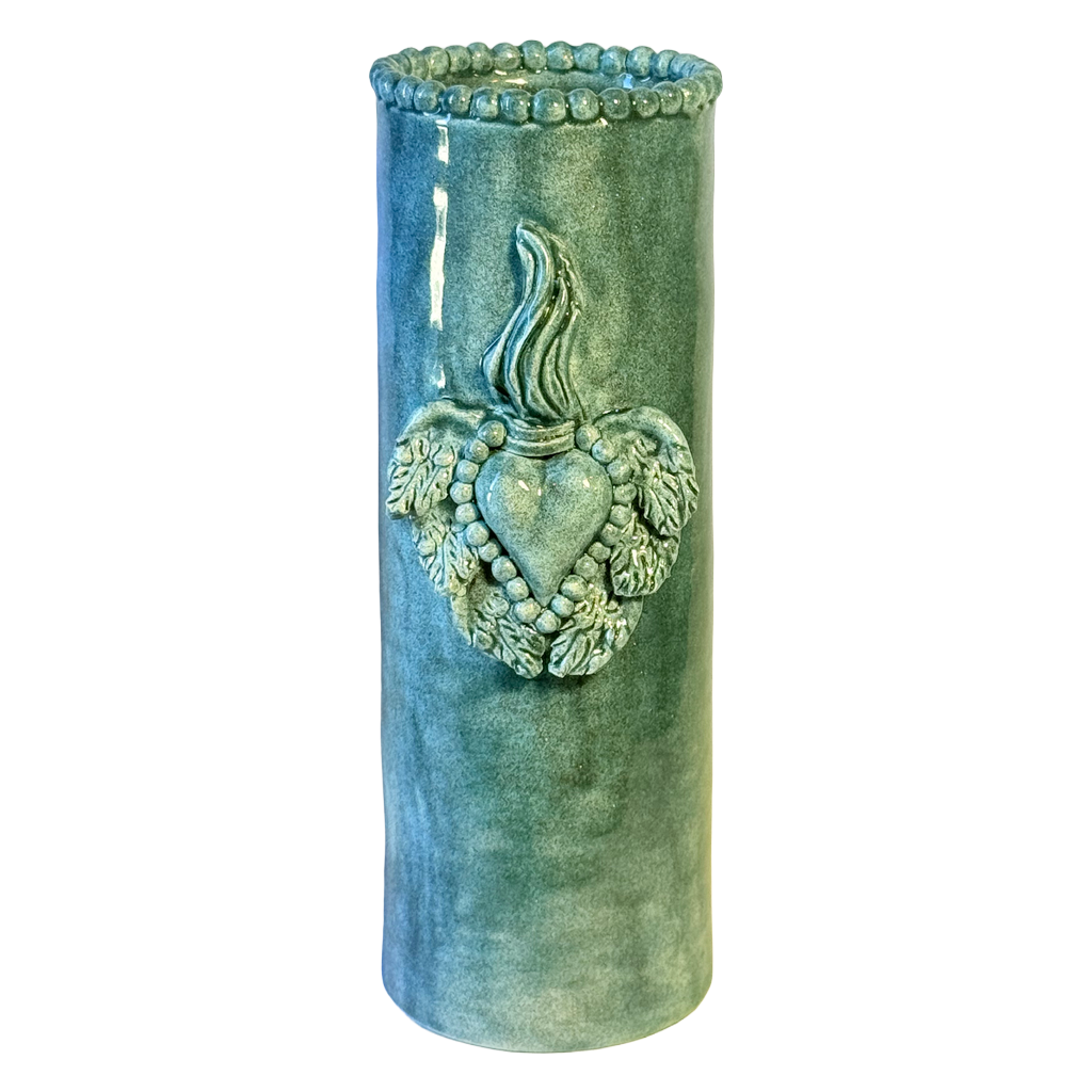 Cuore Cylinder Vase (L) - Cyan