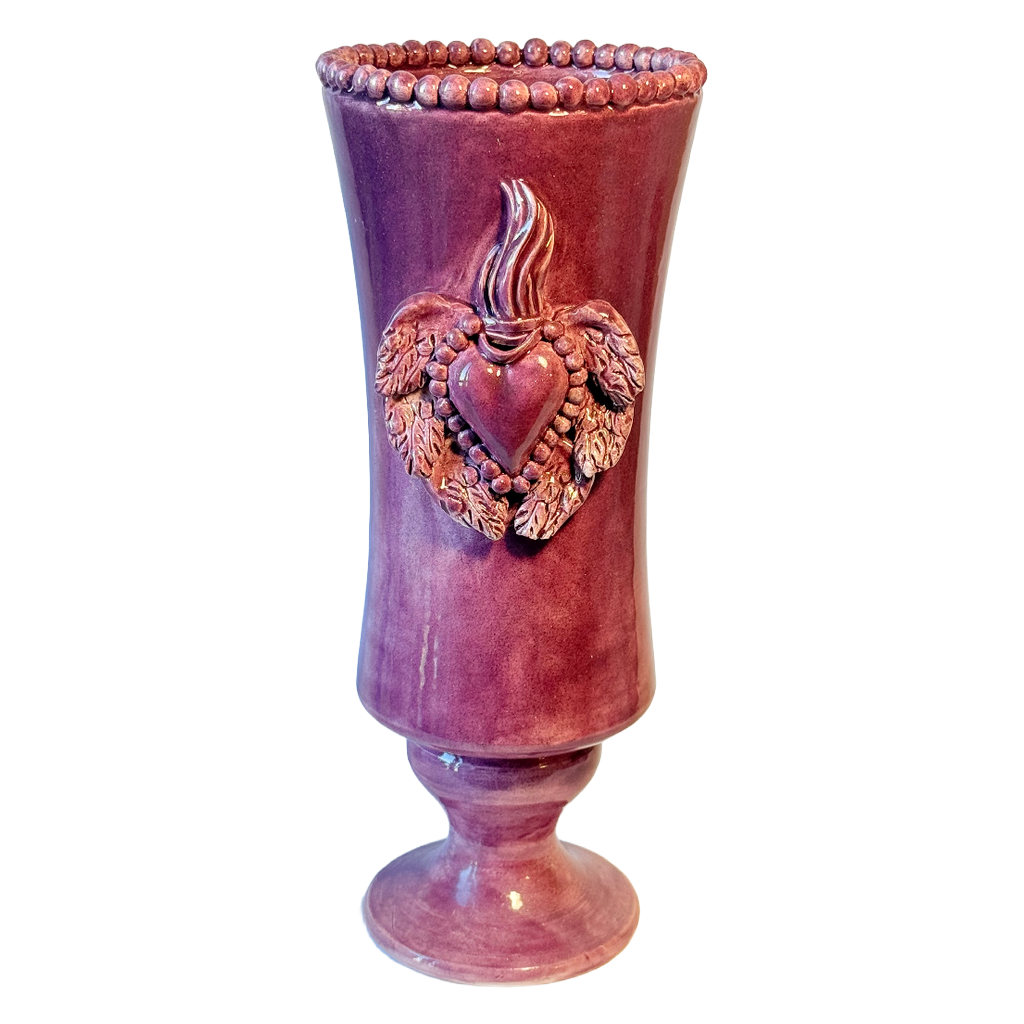 Cuore Pedestal Vase - Violet
