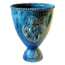 Load image into Gallery viewer, Cuore Ovoid Pedestal Vase (M) - Deep blue
