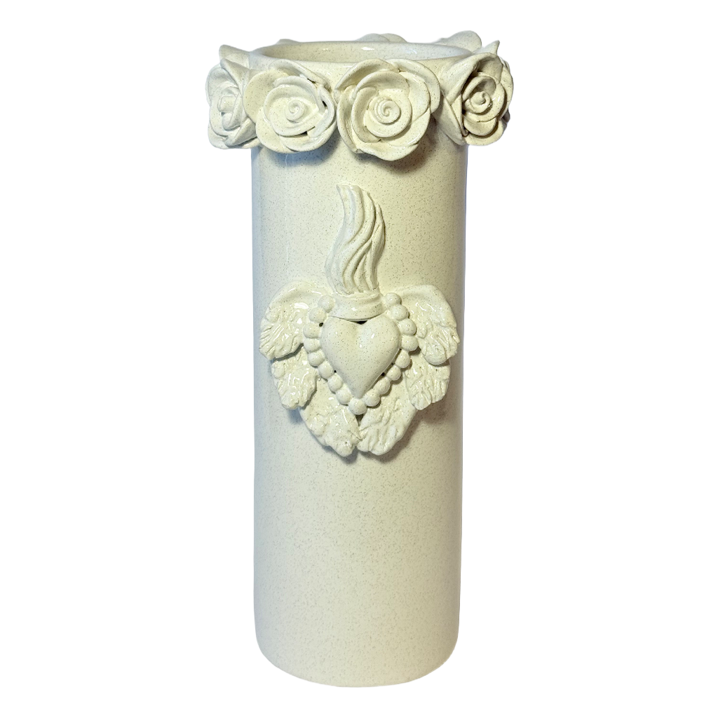 Serenissima Cylinder Vase (L) - White