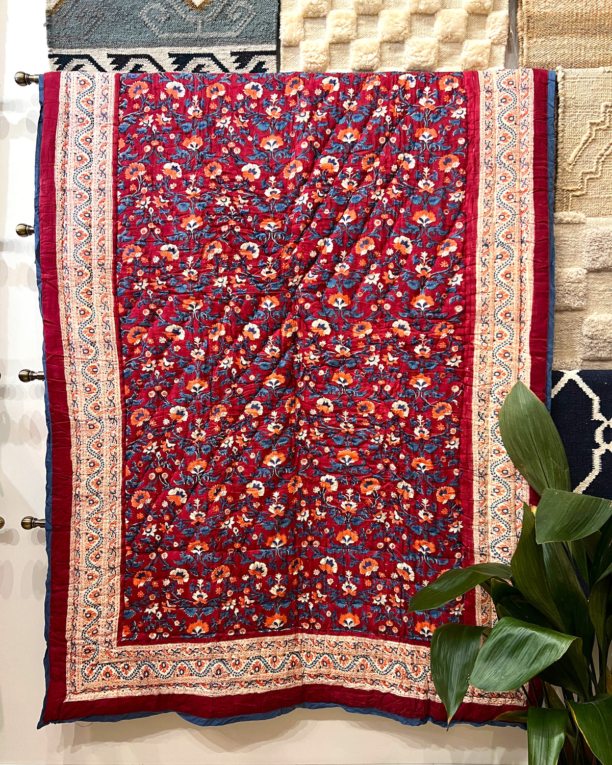 Crimson & Indigo Meadow Quilt - Single
