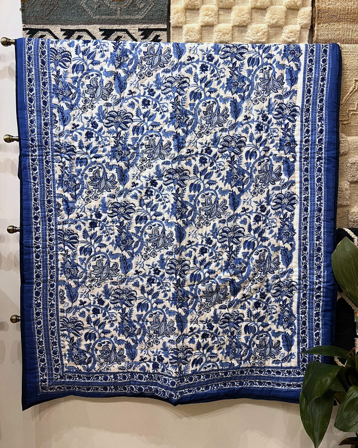 Wild Bloom Blue Quilt - Single