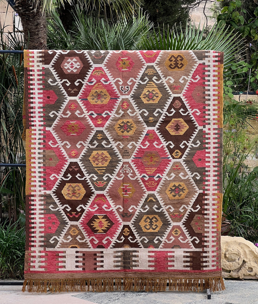 Heritage Kilim - Red / Mustard / Green - 150 x 240cm