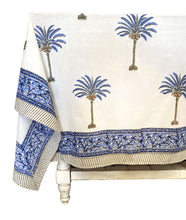 Load image into Gallery viewer, Blue Palms Tablecloth
