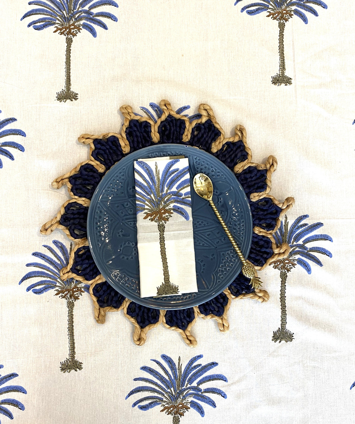 Blue Palms Tablecloth