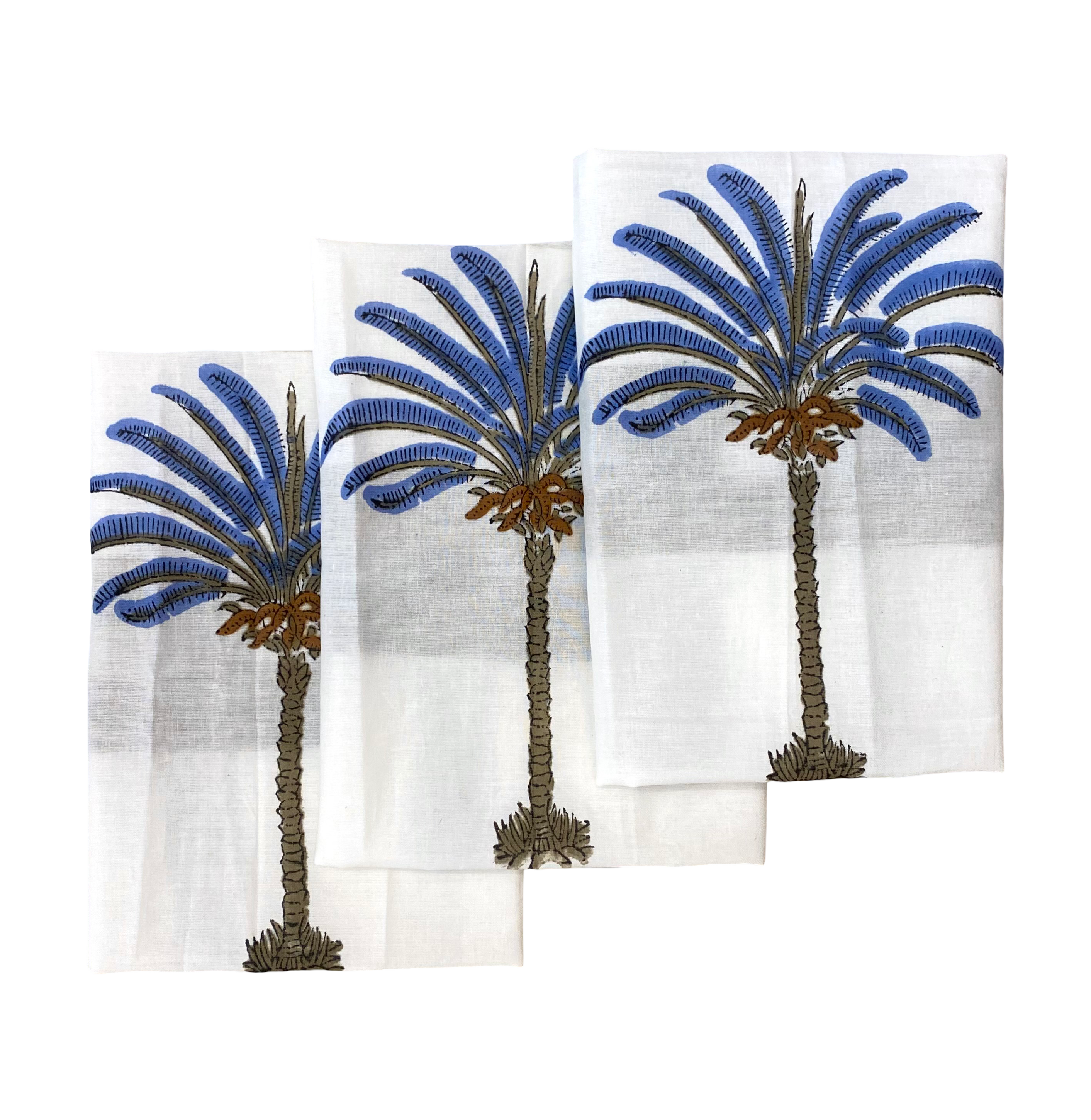 Blue Palms Napkins Set