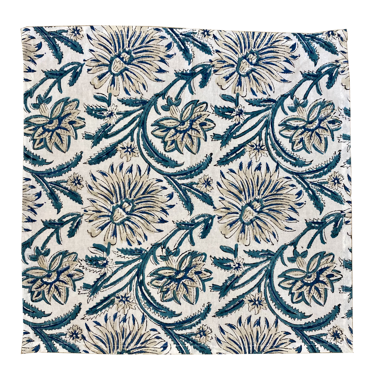 Blue Blockprint Napkins - Set of 6