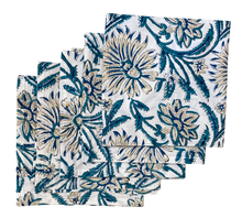 Load image into Gallery viewer, Blue Blockprint Napkins - Set of 6

