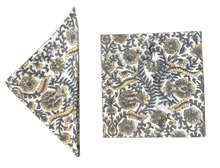 Load image into Gallery viewer, Yellow Blockprint Napkins - Set of 5
