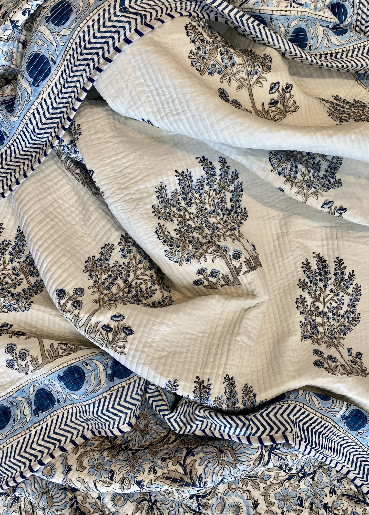 Blue Trees Quilt - King
