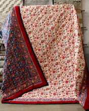 Load image into Gallery viewer, Everbloom Crimson &amp; Blue Quilt - Queen
