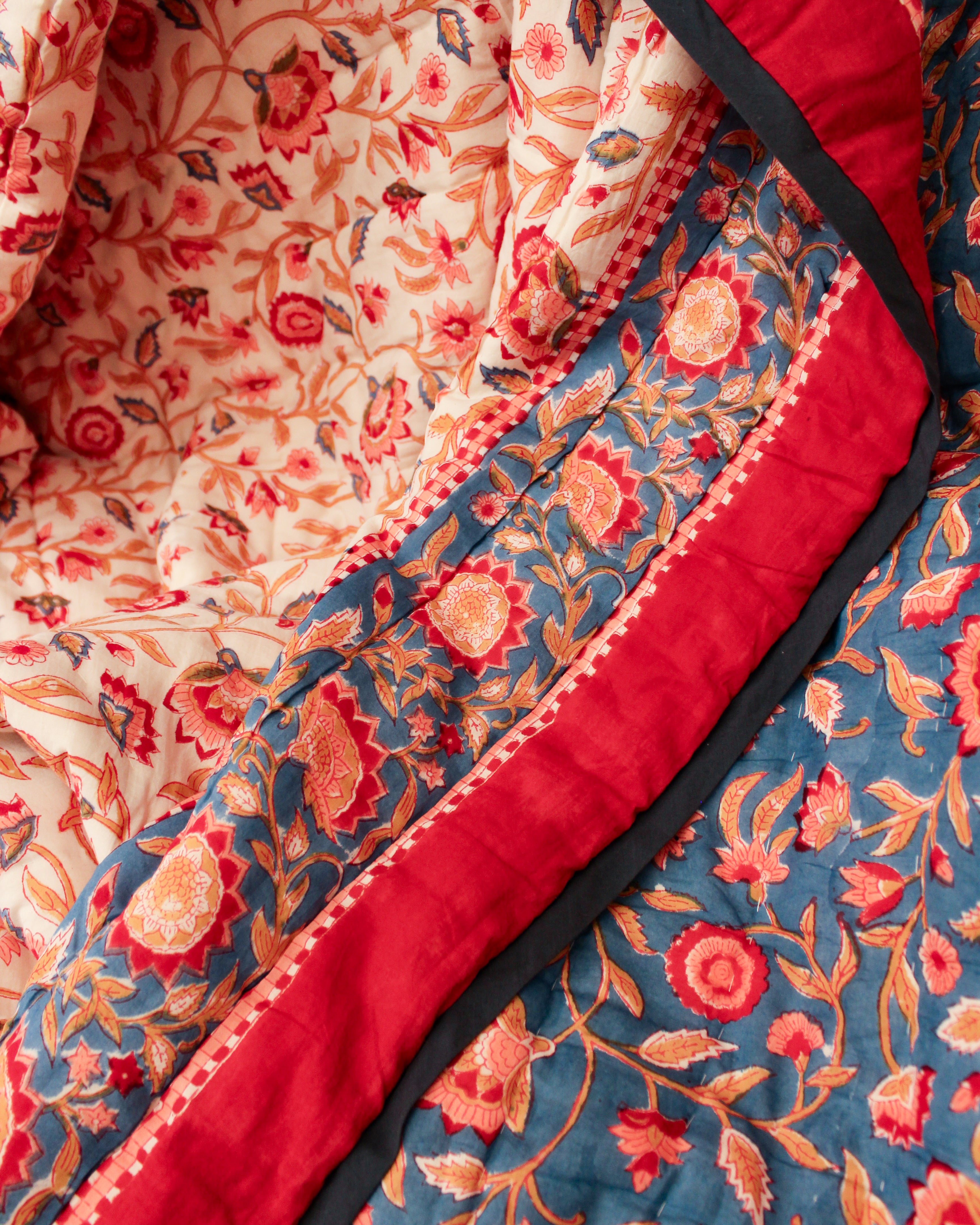 Everbloom Crimson & Blue Baby Quilt