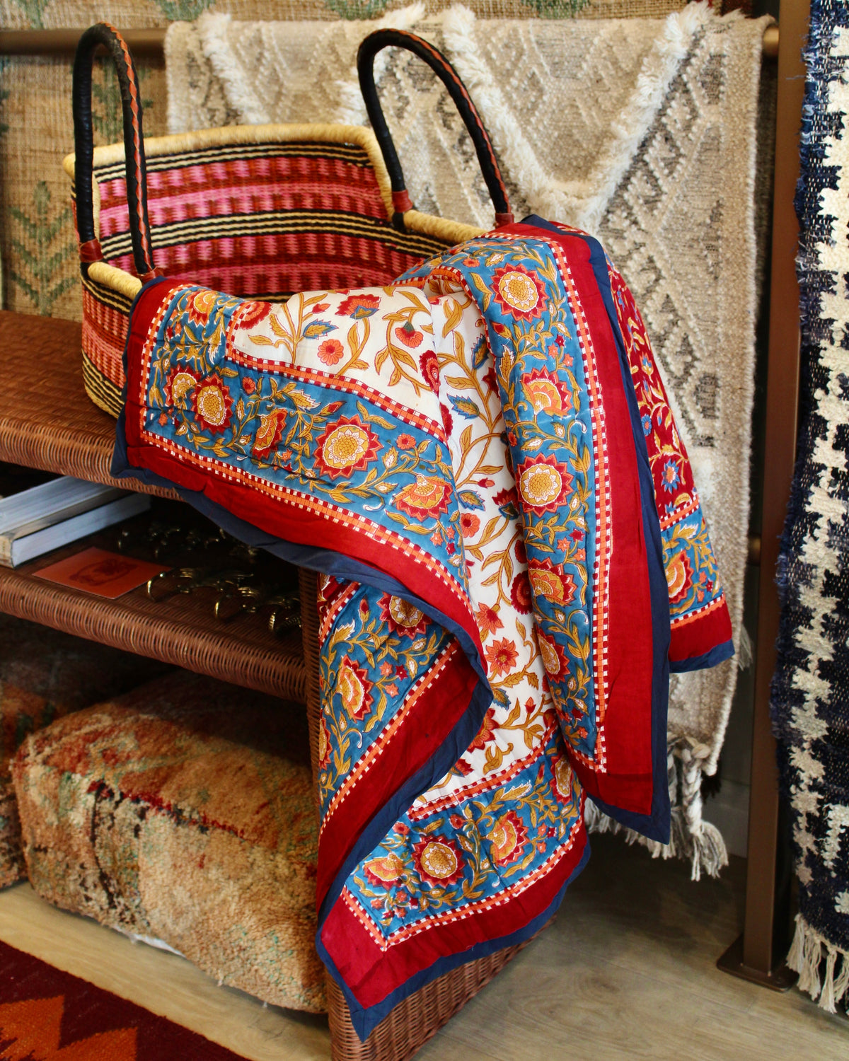 Everbloom Crimson & Blue Baby Quilt