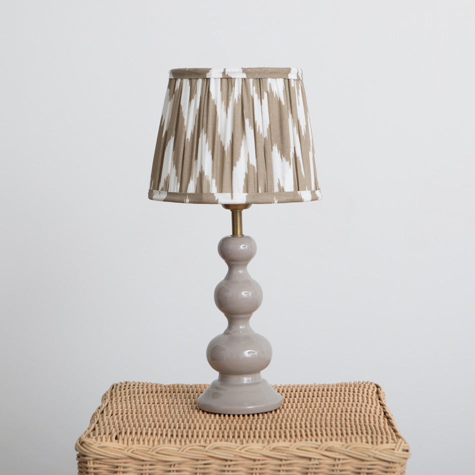 Ikat Brown Pleated Lampshade - Small