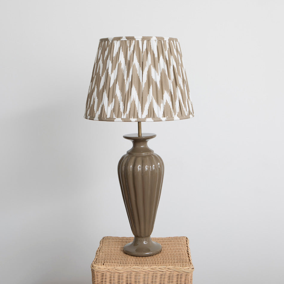 Ikat Brown Pleated Lampshade - Medium