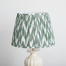 Load image into Gallery viewer, Ikat Green Pleated Lampshade - Medium - Available On order
