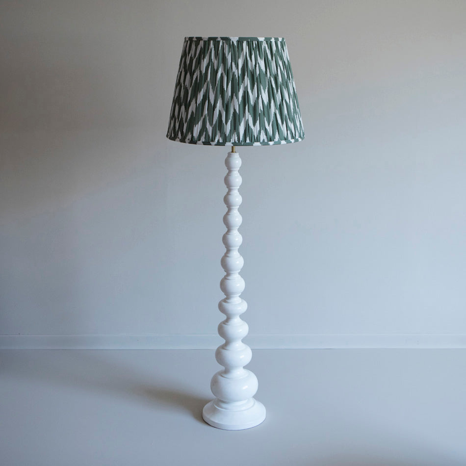 Ikat Green Pleated Lampshade - Large