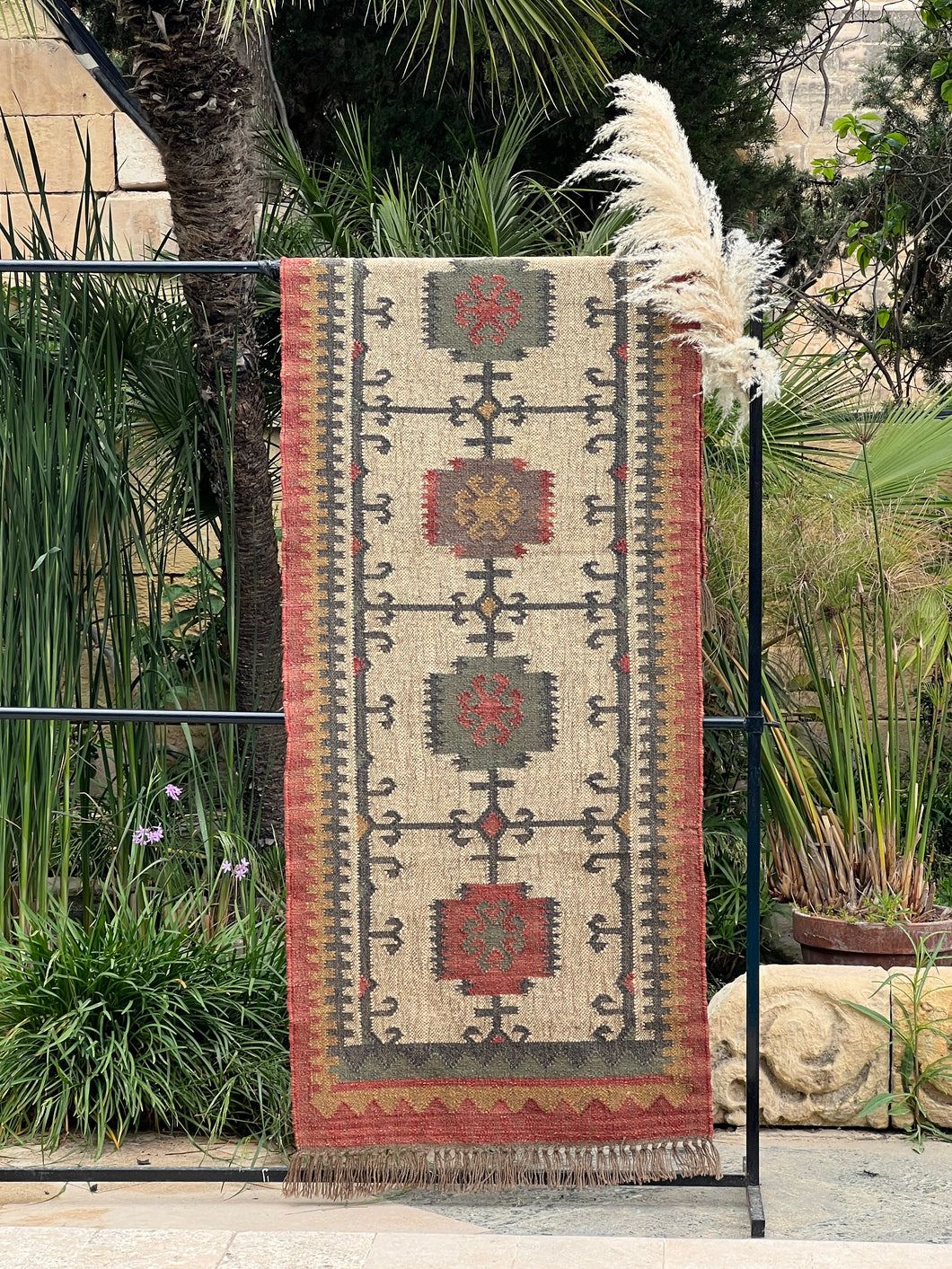 Kerala Runner - Red / Cream 80x240cm