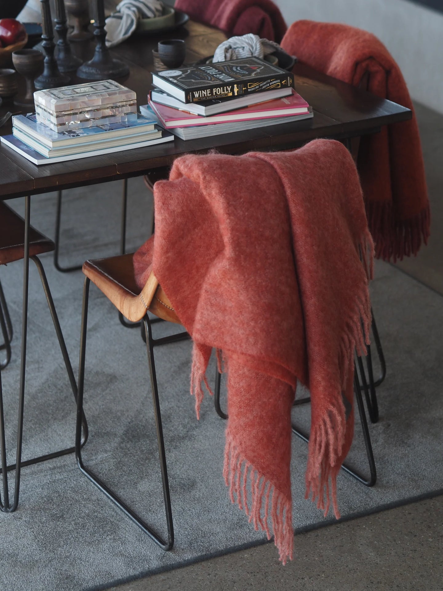 Mohair Blanket Mellow Rose & Brick Melange