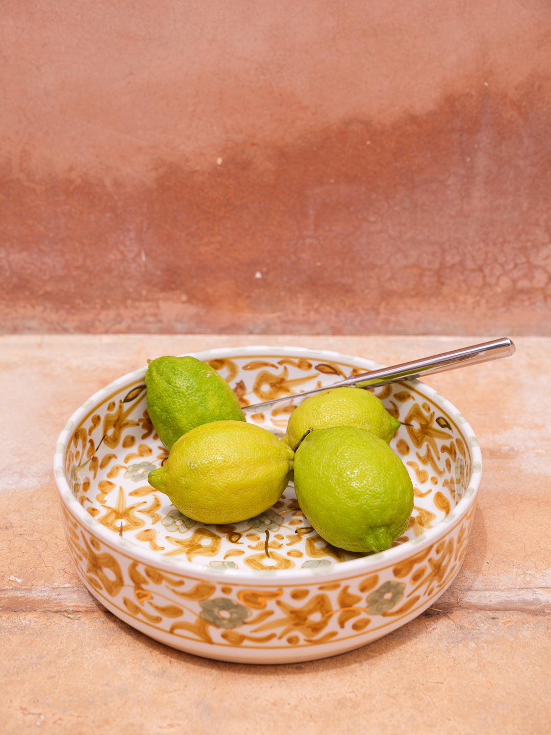 Fleur Mint & Gold Straight Sided Dish