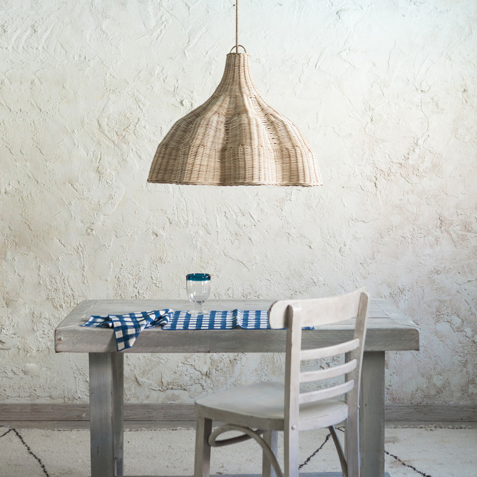 Pleated Rattan Lamp
