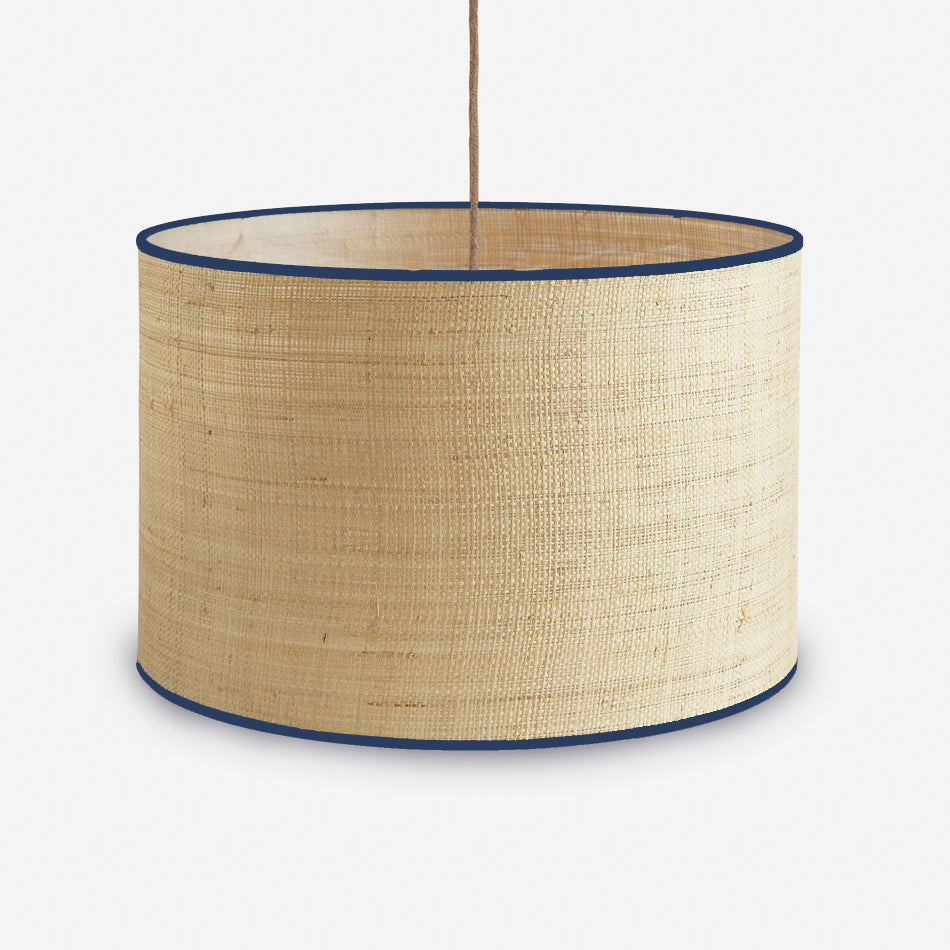Blue Pipe Raffia Lampshade