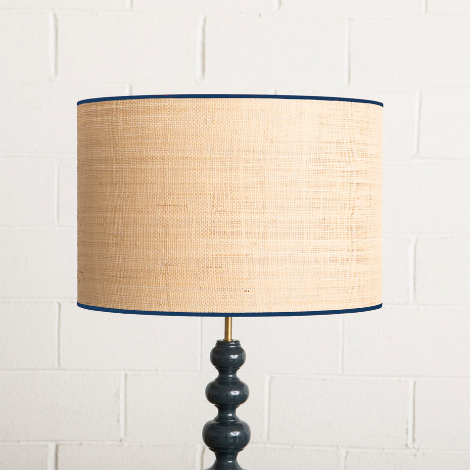 Blue Pipe Raffia Lampshade
