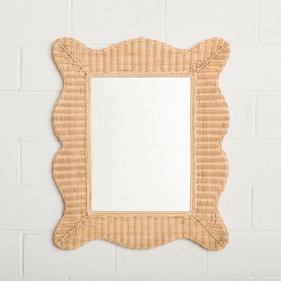 Ripple Rattan Mirror