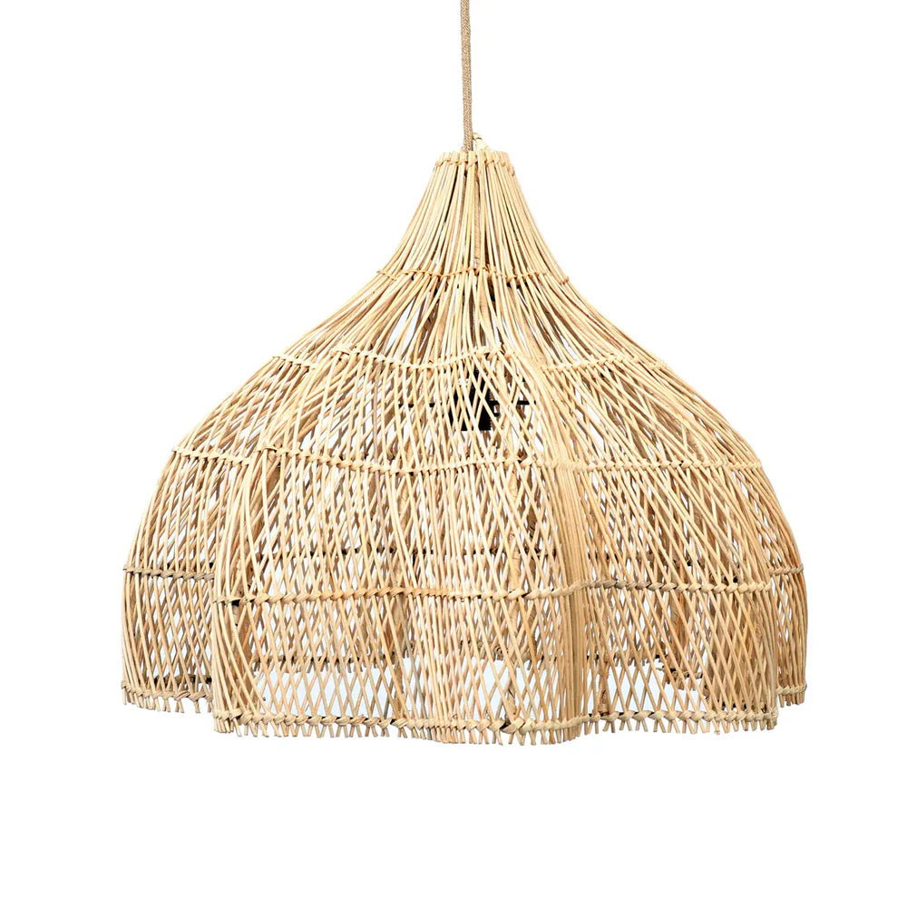 The Ripple Rattan Pendant - Natural - M