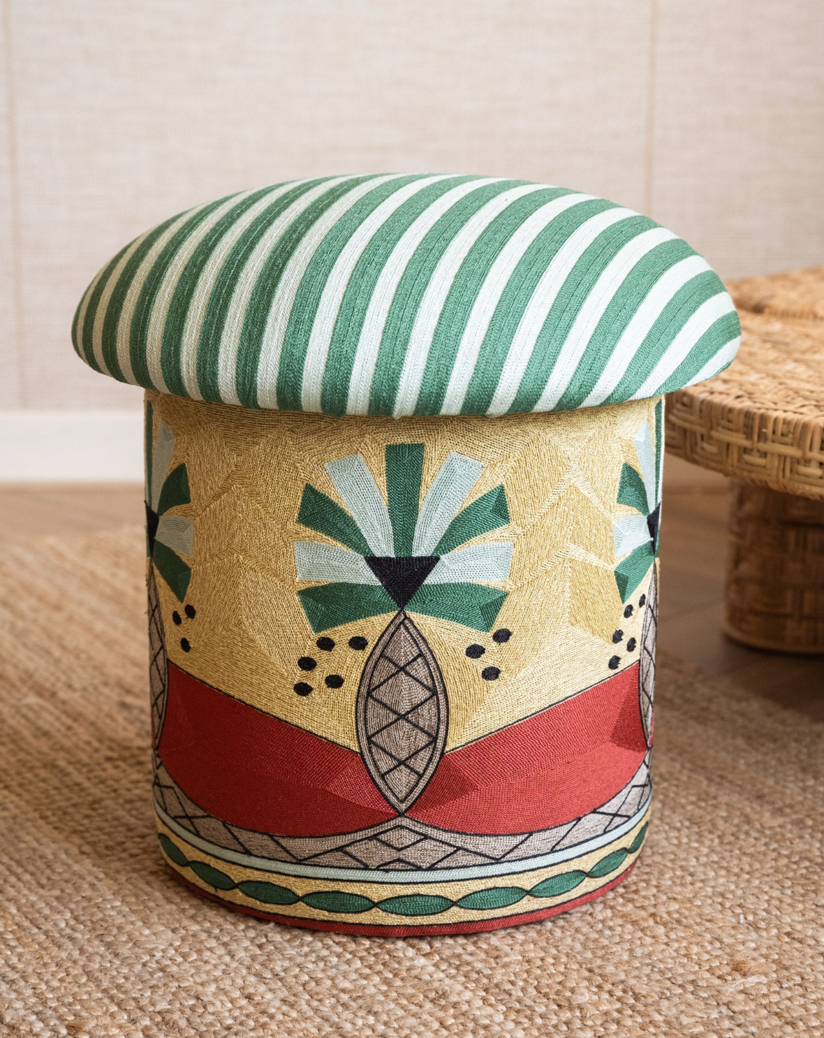 Beverly Stripe Pouffe