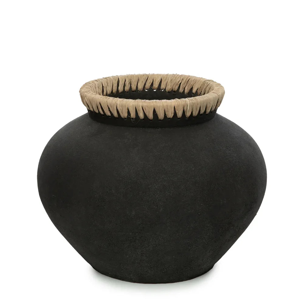 The Vera Vase - Black Natural - L