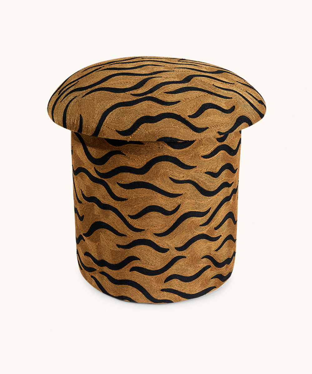 Tigra Embroidered Pouffe