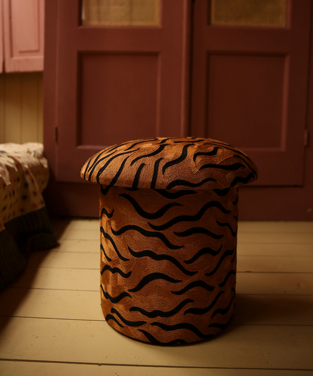 Tigra Embroidered Pouffe